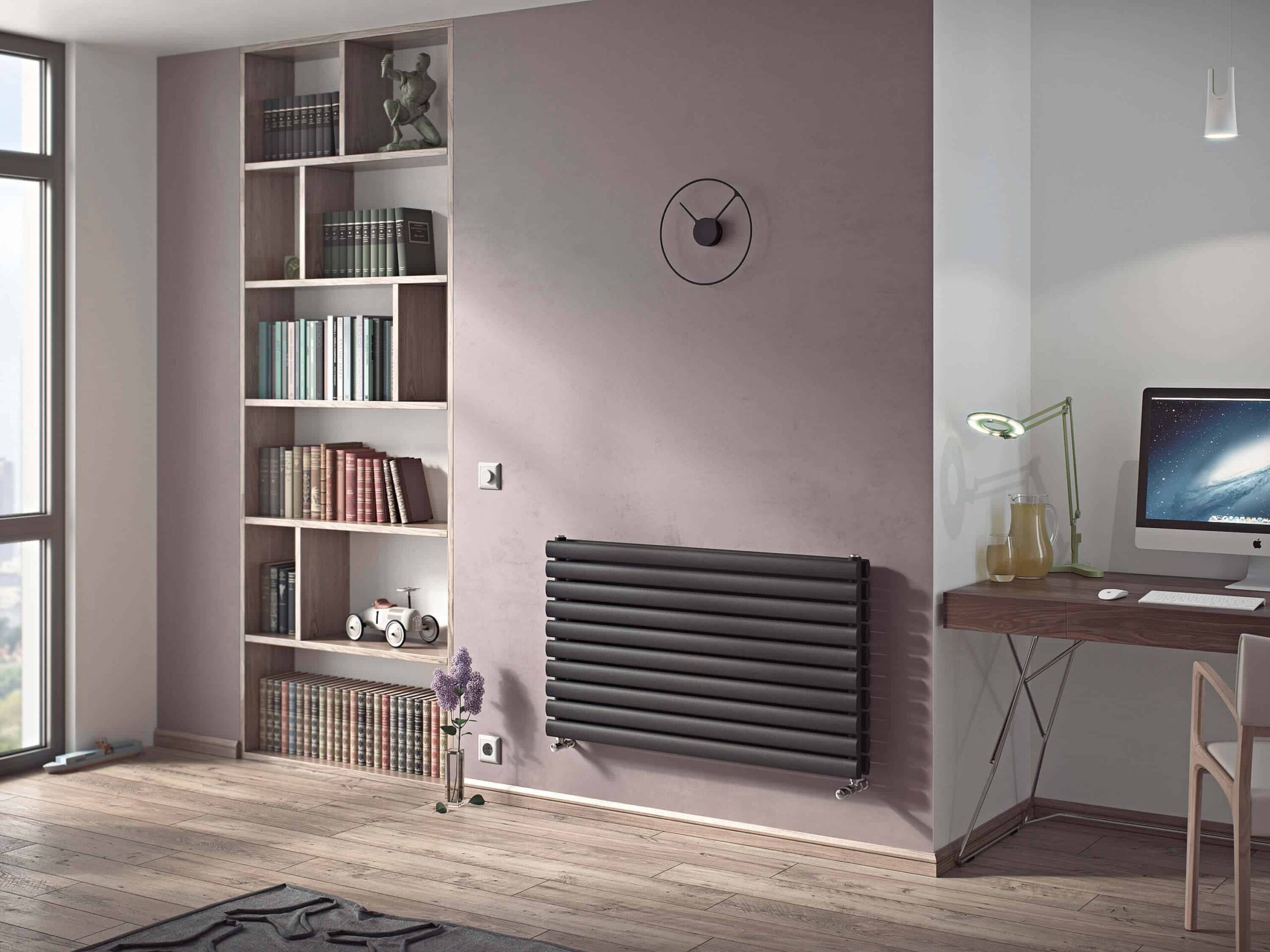 Designer Radiators Ideas for Living Rooms 2 anthracite horizontal radiator