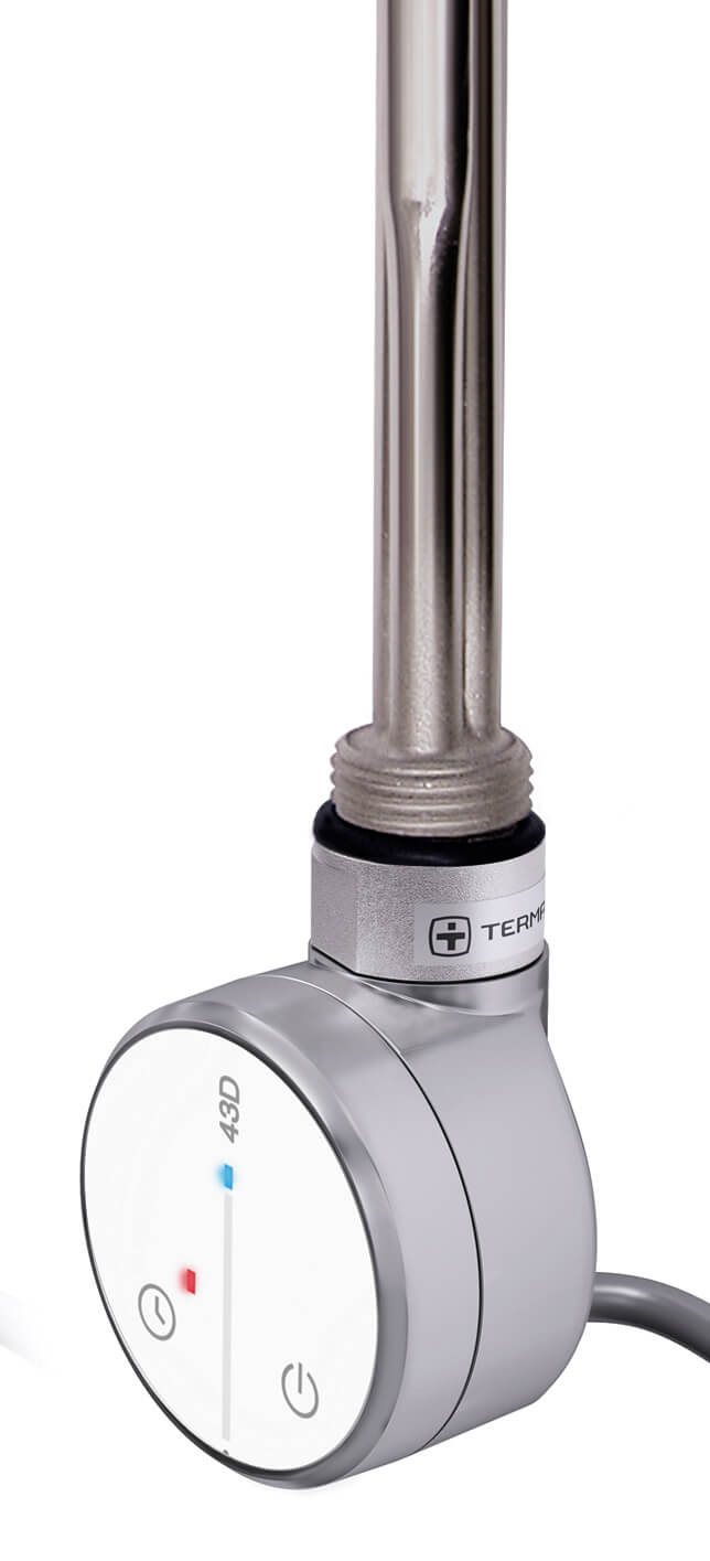 43d_silver-1.jpg Terma 43D Thermostatic Heating Element – Silver with Grey Cable