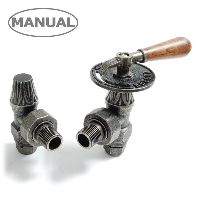 ABB-LEV-PEW_800-1.jpg Abbey Throttle Radiator Valve & Lock-Shield - Pewter (Angled Manual)