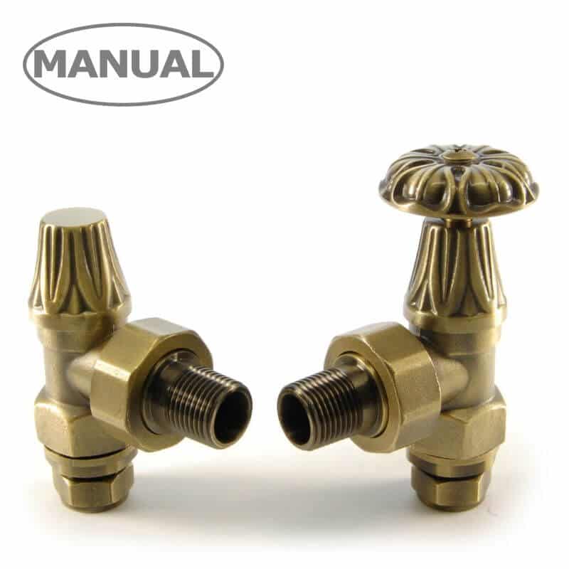 ABB-MAN-OEB_800-1.jpg Abbey Radiator Valve and Lock-Shield - Old English Brass (Angled Manual)