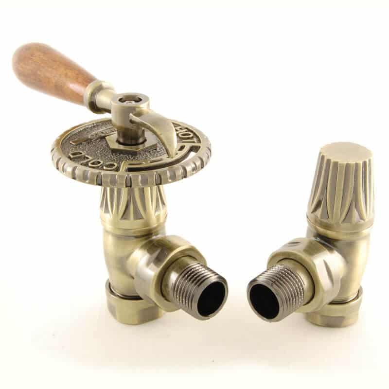 BEN-LEV-AB_800-1.jpg Bentley Lever Traditional Radiator Valve - Antique Brass (Manual)