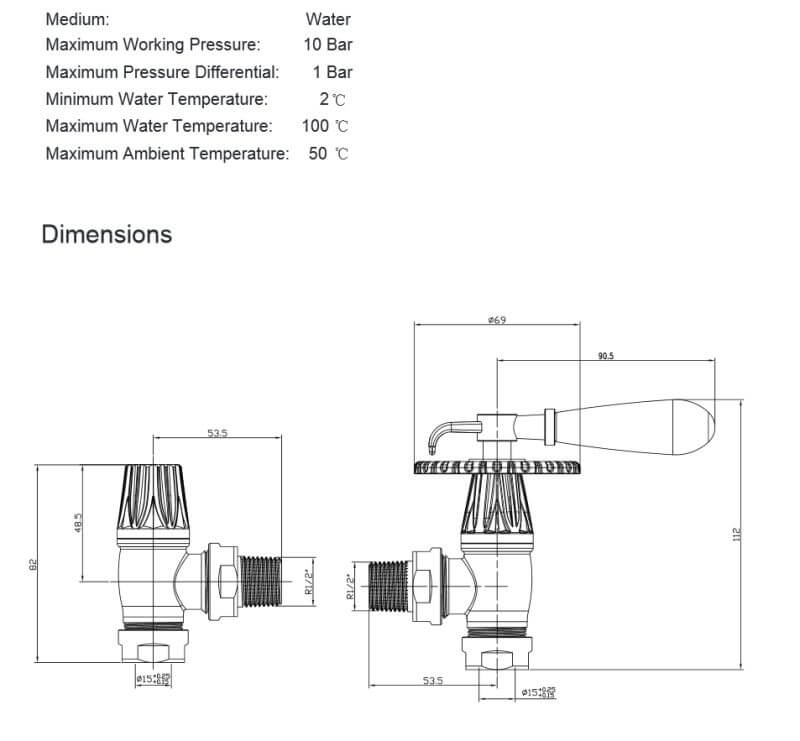 BEN-LEV-SN-LINE_800-1.jpg Bentley Lever Traditional Radiator Valve - Silver (Manual)