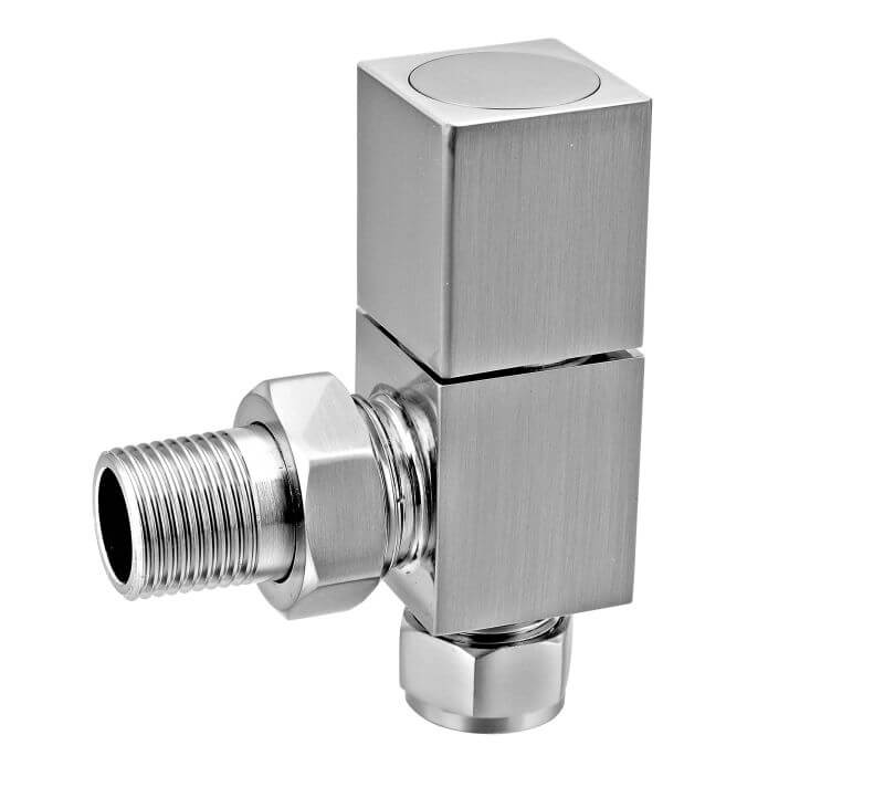 CUBEX-AG-SN-WH_800-1.jpg Cubex Square Angled Radiator Valves - Satin Nickel