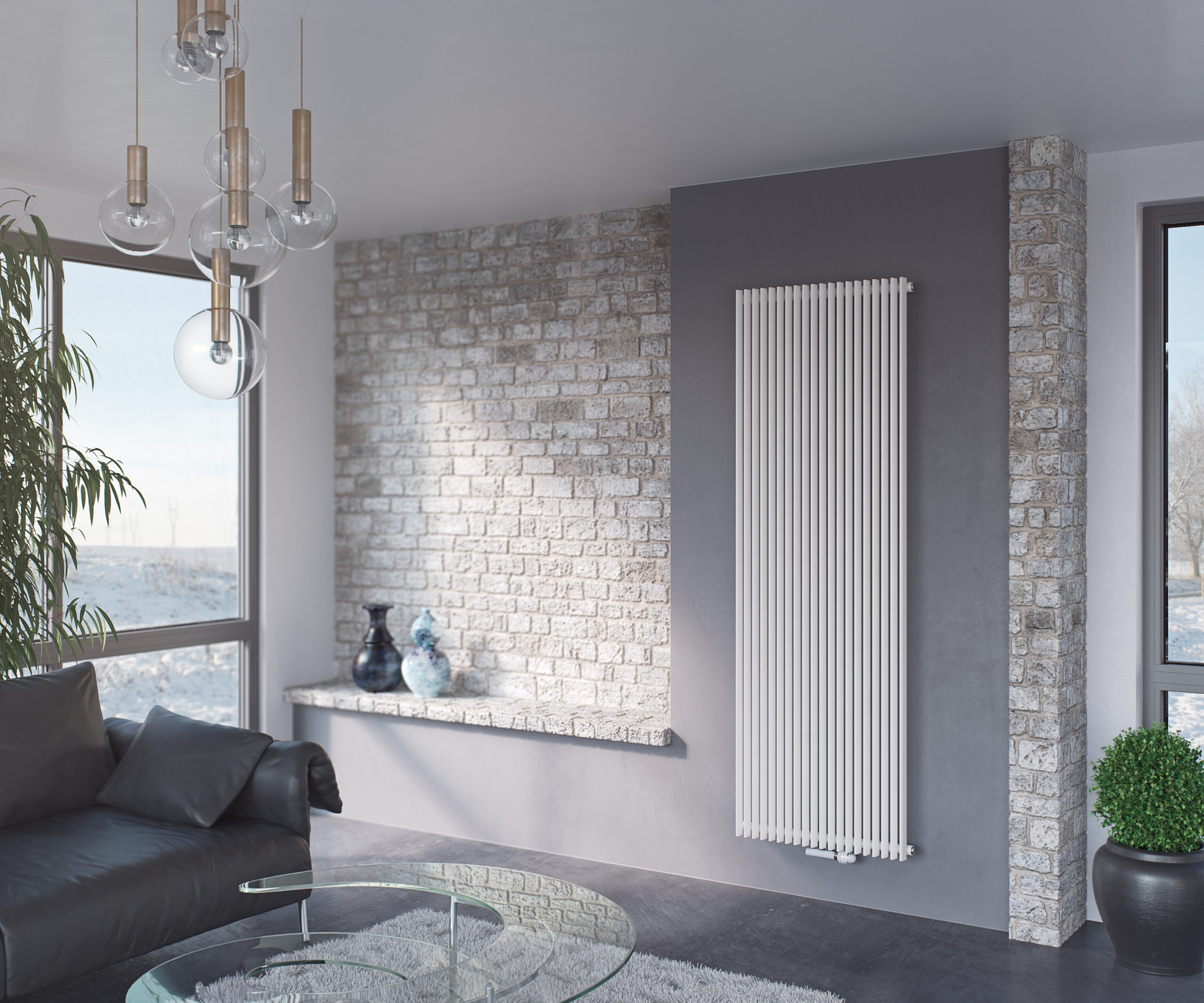 Corus-Single-Vertical-White-scaled-2.jpg Corus Single Vertical Designer Radiator, Supplied with Central Connection (Anthracite)