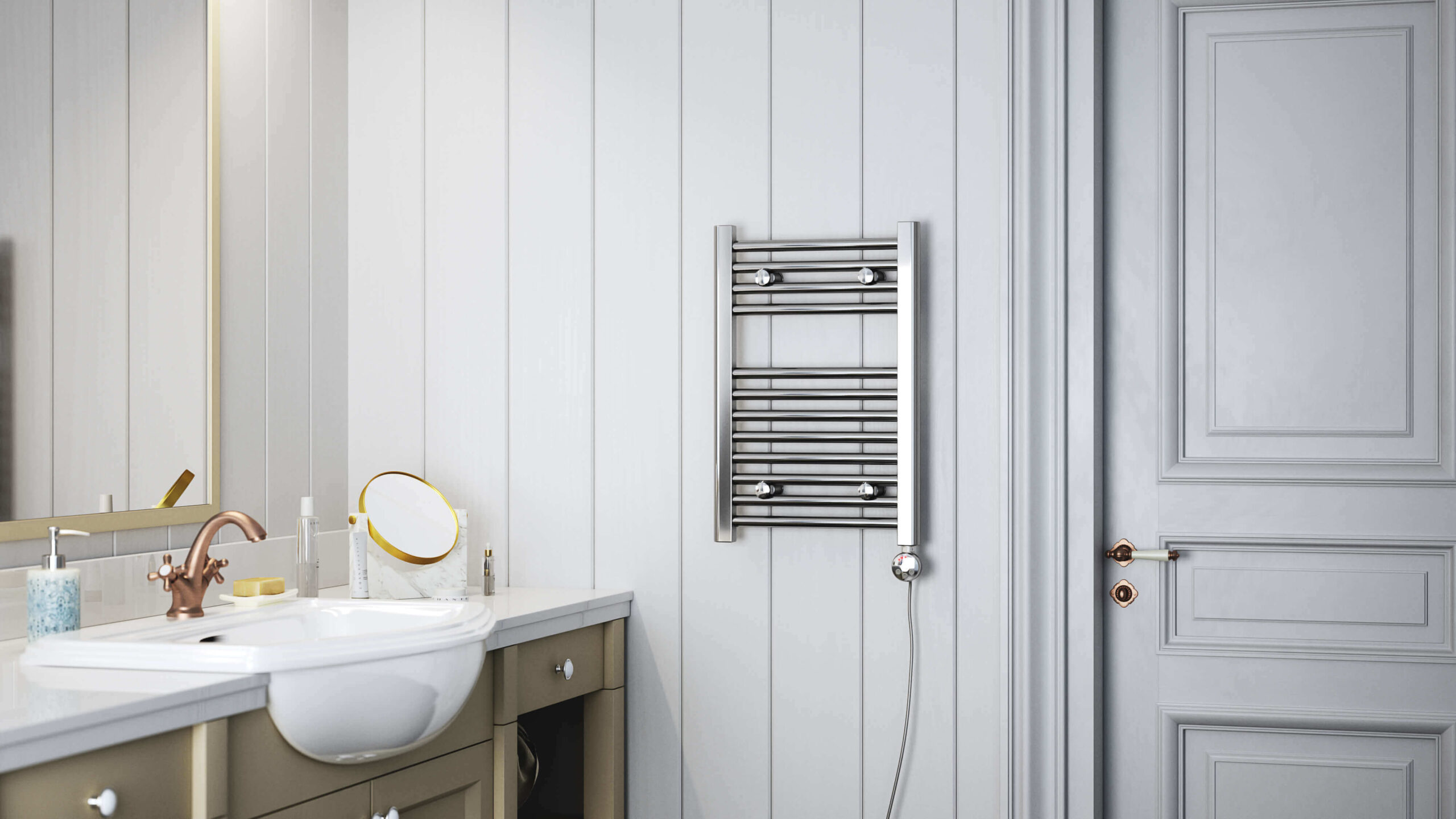 LEO_600_400_chrome_MEG_interior-scaled-2.jpg Terma Leo Chrome Electric Designer Towel Rail