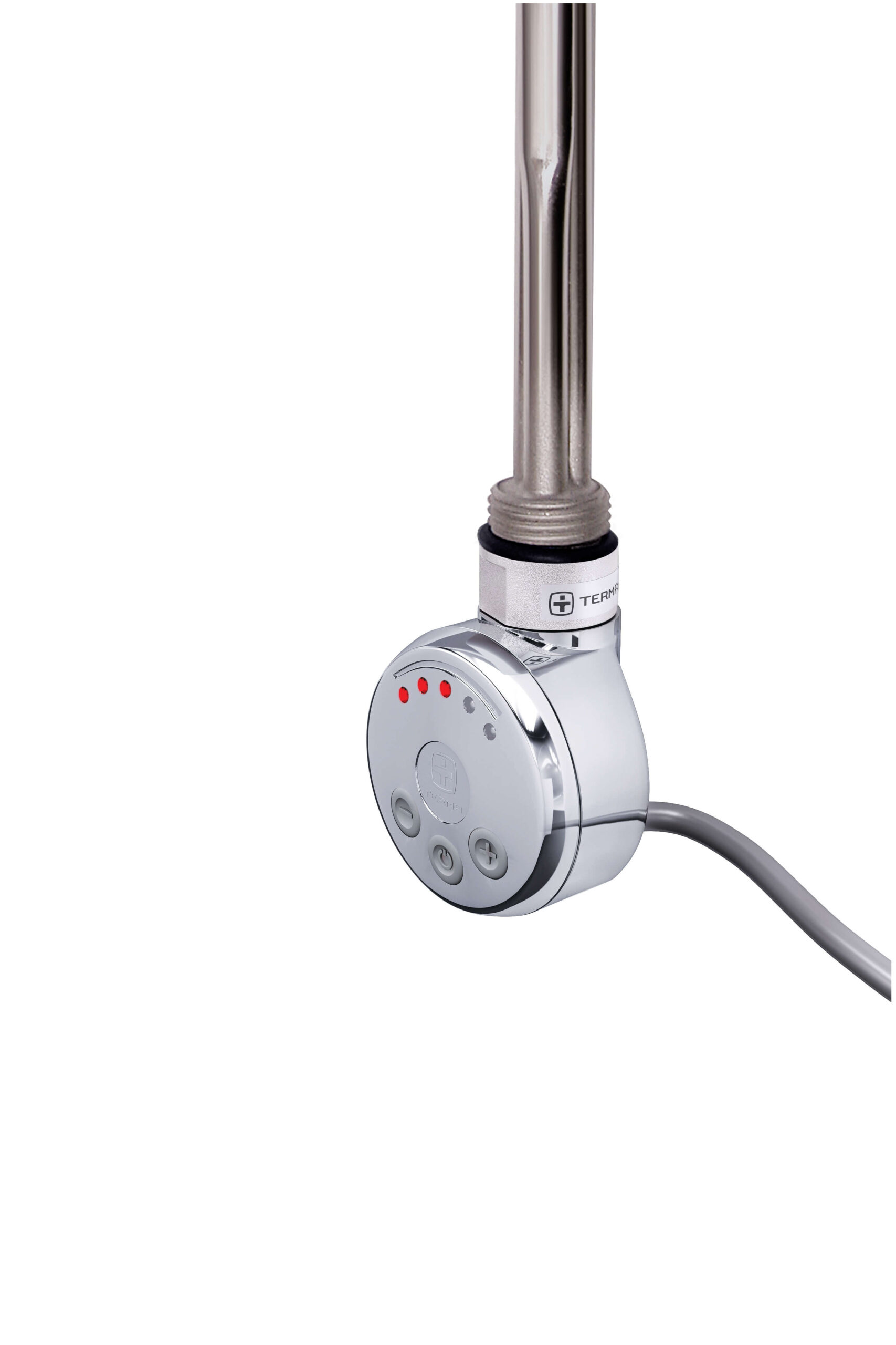 MEG20chrome-scaled-2.jpg Terma MEG Thermostatic Heating Element – Chrome with Grey Cable