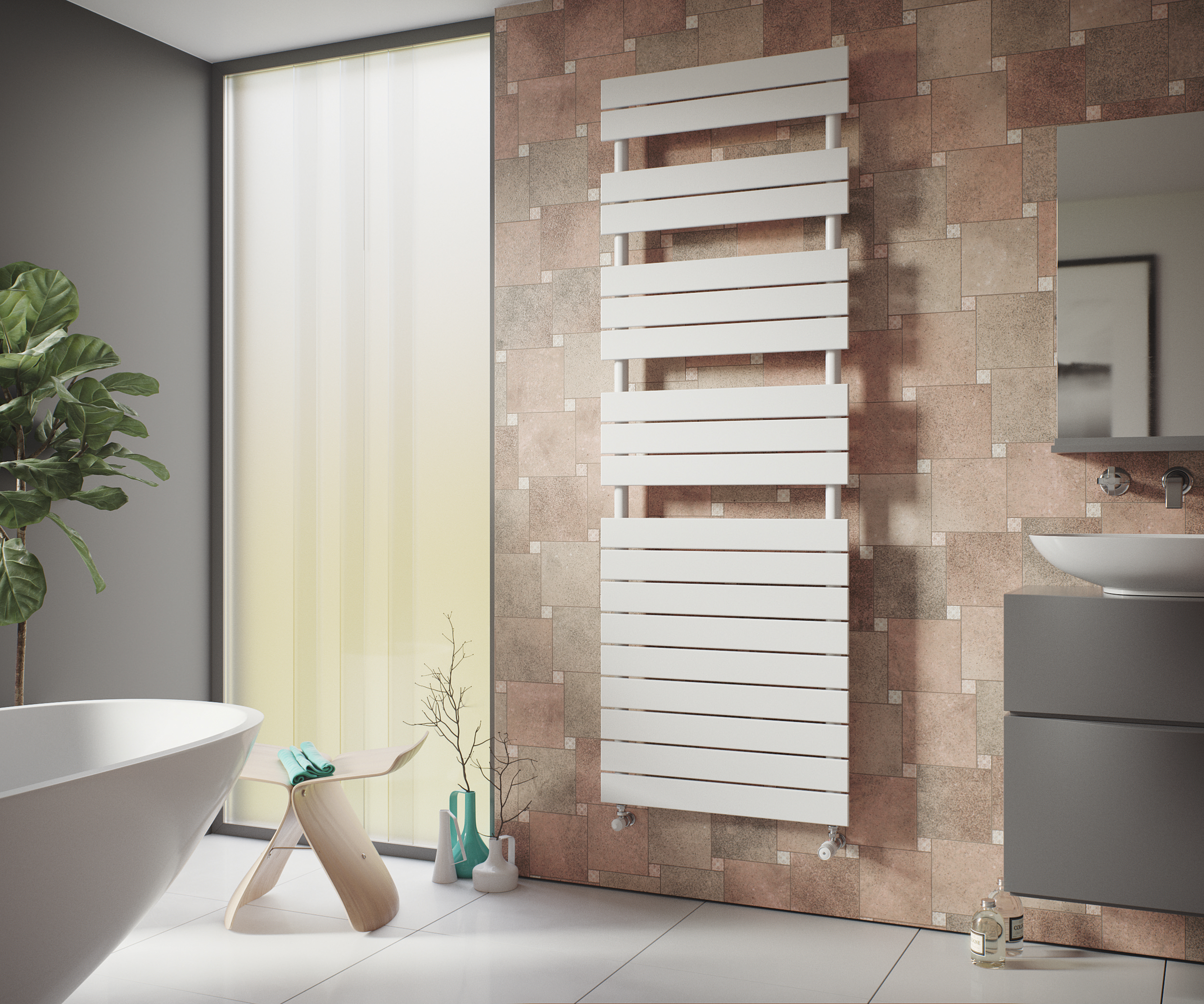 Fusion Studio TIFF File Mars Primus Vertical Designer Towel Radiator (WHITE)