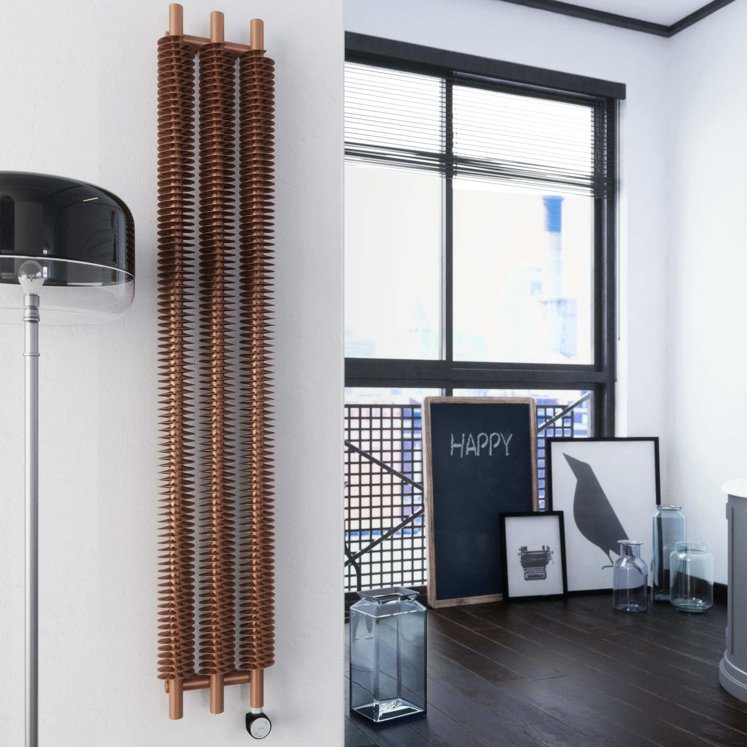 Ribbon-VE-1800x290-Copper-Lifestyle-1.jpg Terma Ribbon Vertical Electric Designer Radiator