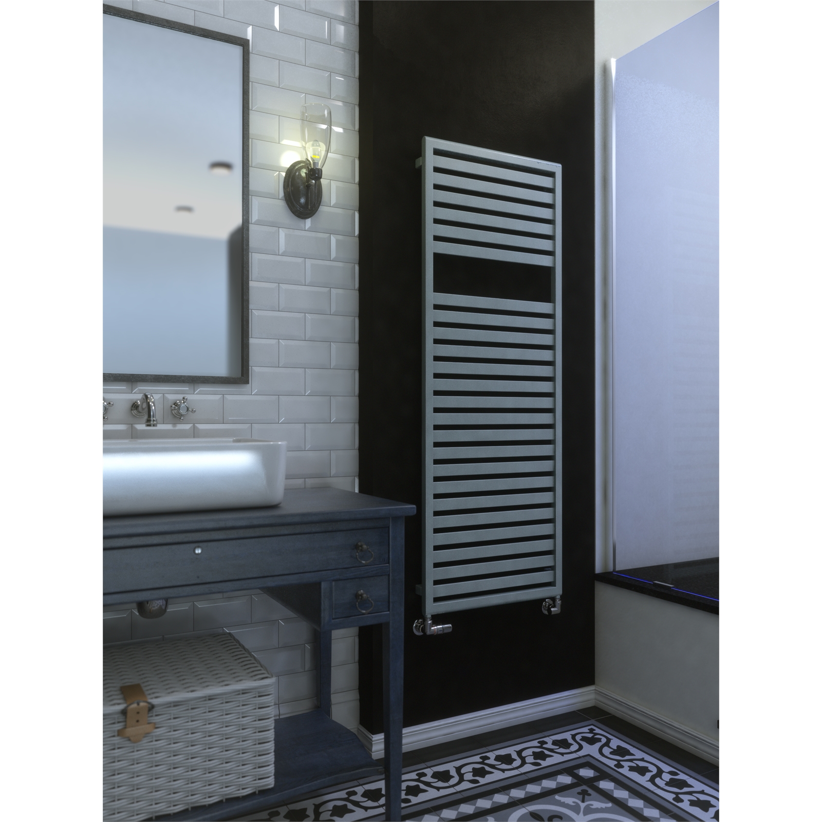 Terma-Lukka-Towel-Warmer-1660-x-600mm-Metallic-Silver-1.jpg Terma Lukka Designer Towel Warmer 1660 x 600mm Metallic Silver