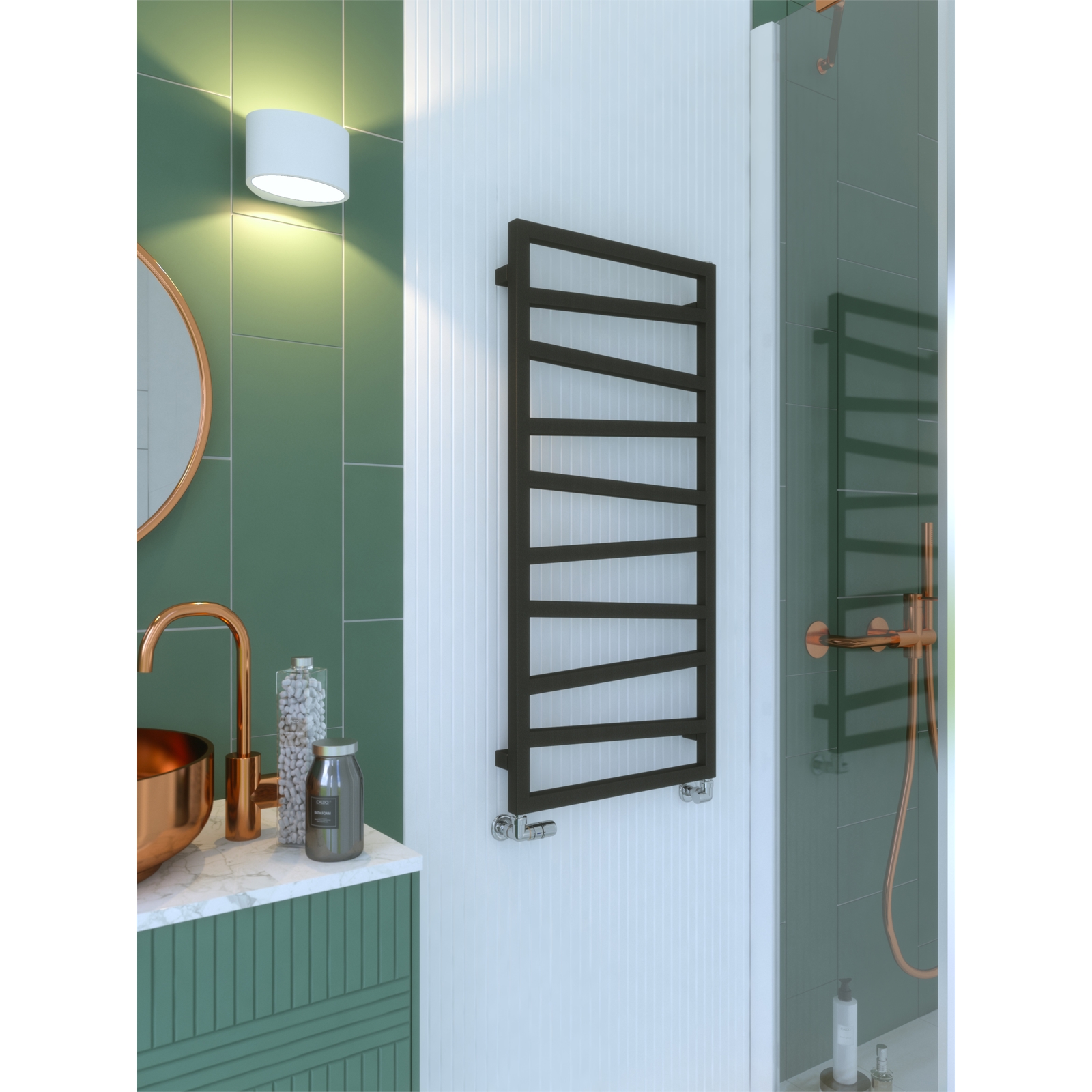 Terma-ZigZag-Towel-Warmer-1070-x-500mm-Metallic-Black-1.jpg Terma ZigZag Designer Towel Warmer 1070 x 500mm Metallic Black