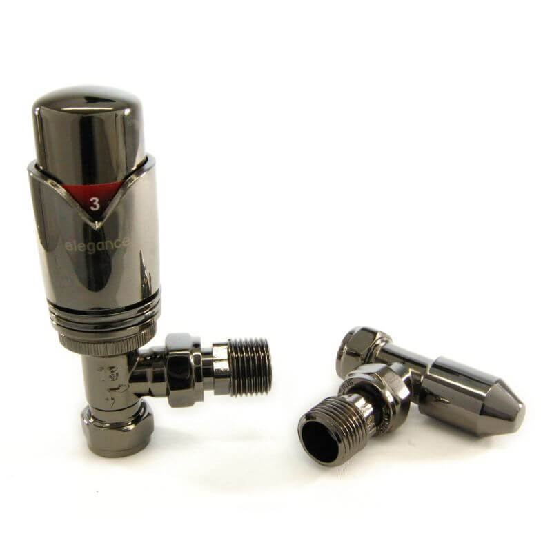 WAVE-AG-BL_800-1.jpg Wave Thermostatic Radiator Valve angled wheel-head & lock-shield - Black Nickel