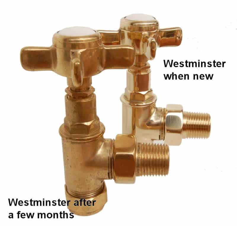 WESTMIN-AG-UB-CU_800-1.jpg Westminster Cross-head Rad Valves Angled Un-Lacquered Brass