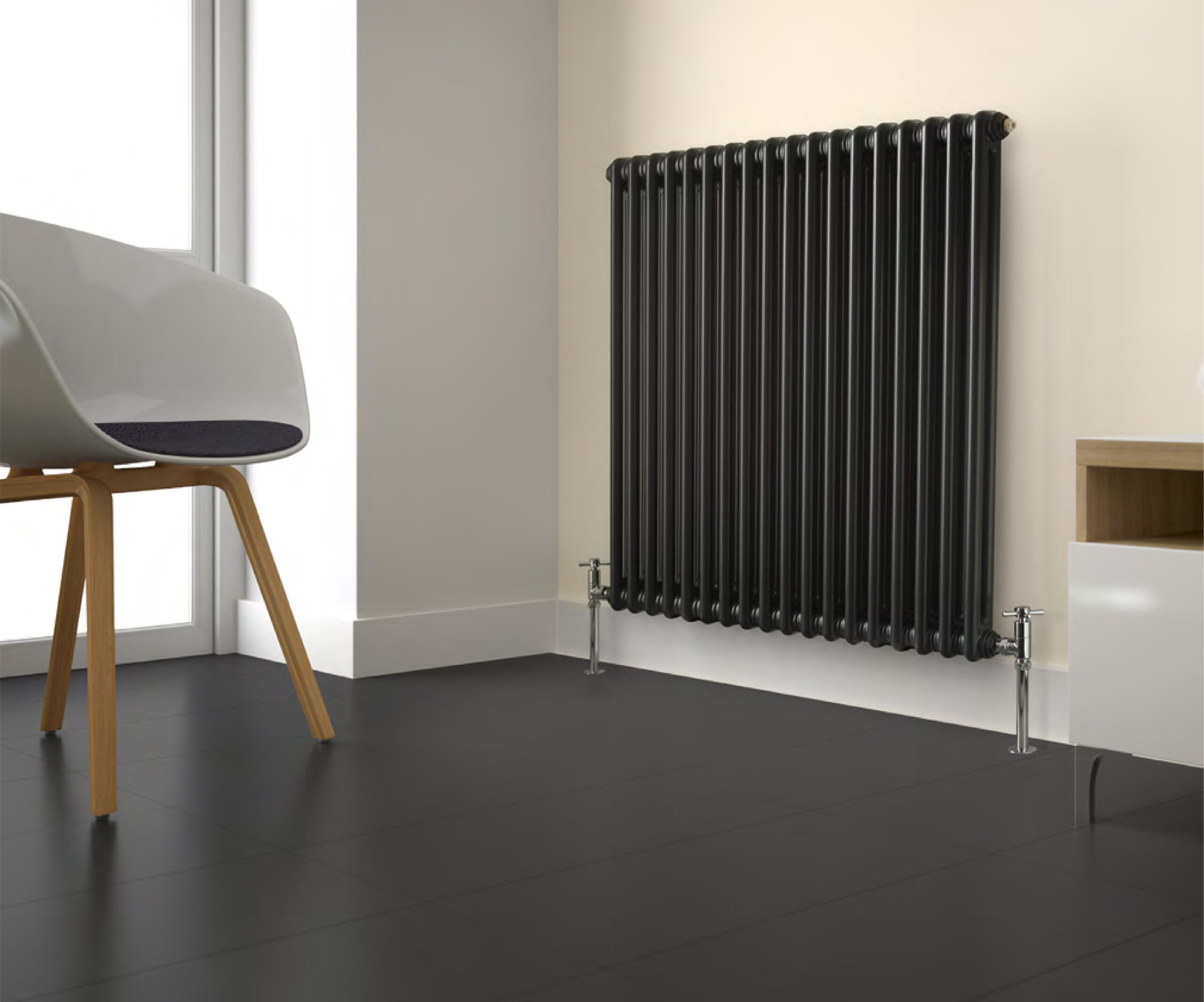 anthracite-kartell-scaled-2.jpg Anthracite Tubular Horizontal 4 Columns Designer Radiator