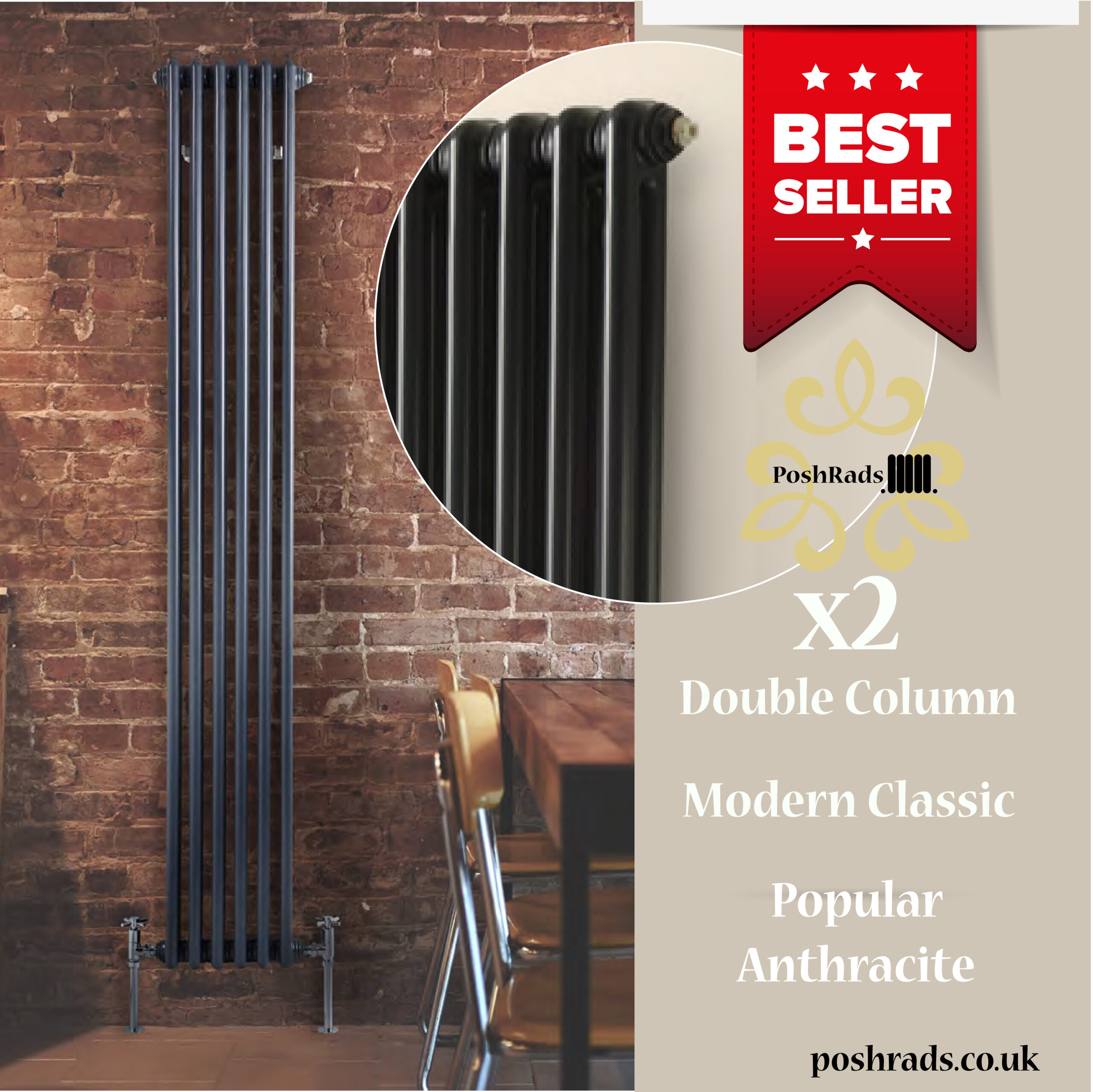 anthracite-tubular-lc-scaled-2.jpg Anthracite Tubular Vertical 2 Columns Designer Radiator