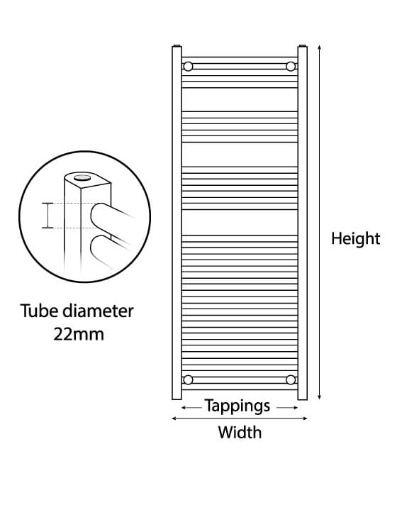 rrail22mmspecsheet-2.jpg K-Rail 22mm Chrome Straight Designer Towel Rail