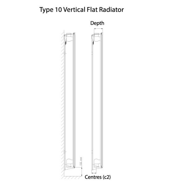 type10-specsheet-2.jpg K-Flat Kompact Vertical Type 10 Single Panel (No Side Panels) Designer Radiator