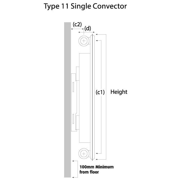 type11single-spec-sheet-1-1.jpg K-Flat Premium Kompact Horizontal Type 11 Single Convector Designer Radiator